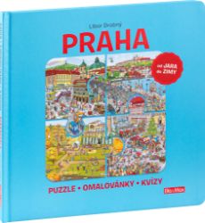 PRAHA - Puzzle, omalovánky, kvízy - Libor Drobný - Leporela pro děti PRAHA – Puzzle, omalovánky, kvízy