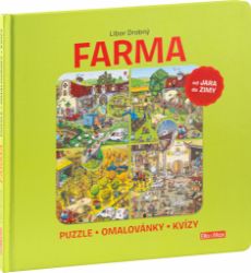 FARMA - Puzzle, omalovánky, kvízy - Libor Drobný - Leporela pro děti FARMA – Puzzle, omalovánky, kvízy