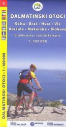 Dalmátské pobřeží 1. sever (Šolta, Brač - Cyklistické mapy Dalmátské pobřeží sever (Šolta, Brač, Hvar, Vis, Korčula, Makarska, Biokovo) /cykloturisti