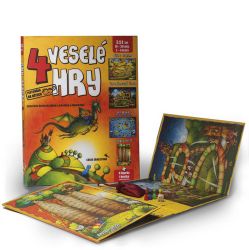 4 veselé hry - Leporelo herních plánů s kostkou a figurkami 4 veselé hry - Leporelo herních plánů s kostkou a figurkami