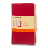 Sešity Moleskine Cahier, S, linkované, 3 ks - červený Sešity Moleskine Cahier, S, linkované, 3 ks - červený