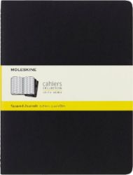 Moleskine: Sešity 3 ks čtverečkované černé XL