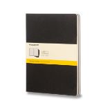 Sešity Moleskine Cahier - tvrdé desky - XL, čtverečkovaný, 3 ks, černý Sešity Moleskine Cahier - tvrdé desky - XL, čtverečkovaný, 3 ks, černý