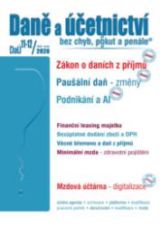 DaÚ č. 11-12 / 2026 - Paušální daň – změny v roku 2027 - Antonín Daněk,Václav Benda,Martin Děrgel,Ivan Macháček - Ekonomie a finance DaÚ č. 11-12 / 2026 - Paušální daň – změny v roku 2027