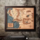Pán prstenů 3D Dřevěná nástěnná mapa - Středozem