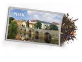Pohled s dárkem: Písek s ovocným čajem