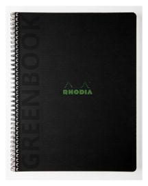 Greenbook kroužkový, A4+, linkovaný, 80 listů, 90g FSC, soft desky 350g, děrování, černý