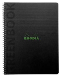 Greenbook kroužkový, A5+, linkovaný, 80 listů, 90g FSC, soft desky 350g, děrování, černý