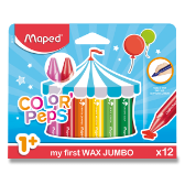 Voskovky Maped Color'Peps Wax Jumbo - 12 barev, trojhranné - Voskovky Voskovky Maped Color'Peps Wax Jumbo 12 barev, trojhranné