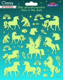 Samolepky svítící ve tmě - Unicorns