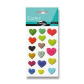 Samolepky Maildor 3D Cooky - Vzorovaná srdce - 3D samolepky Samolepky 3D, 7,5x12cm, Vzorovaná Srdce