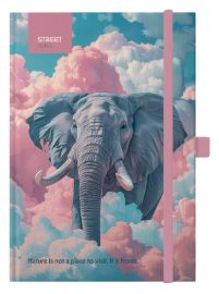 Blok Animals Elephant A5/100l, 80g, linkovaný, s gumou