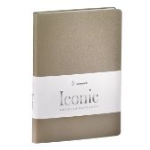 Zápisník HM Iconic, A5, 100g, 96l, kožený, hnědý