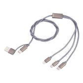 Troika nabíjecí kabel 3 v 1, 1 m, USB-C, šedý