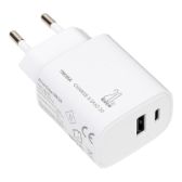 Troika rychlonabíječka - Charge -X Duo , 20 W, USB-C + USB-A, bílá