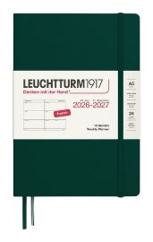 Týdenní plánovač Forest Green, Weekly Planner Medium A5 2027, 18měs., anglicky