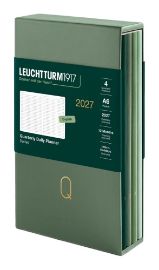 Čtvrtletní denní plánovač, tečkovaný, Pocket A6, 2027, 4ks, Shades of Green, anglicky - Plánovače Čtvrtletní denní plánovač , tečkovaný, Pocket A6, 2027, 4ks, Shades of Green, anglicky