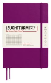 Zápisník Leuchtturm1917 A5 tvrdé desky Burgundy čtverečkovaný