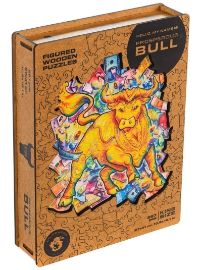 Unidragon dřevěné puzzle - Býk velikost L