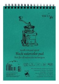 Blok na spirále #authenticpad Akvarel, A5, 20l., 300g/m2, černá