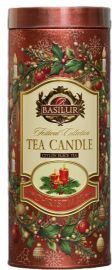BASILUR Festival Candle Red Edition plech 75g + čajová svíčka 11g - Vonné svíčky BASILUR Festival Candle Red Edition plech 75g + čajová svíčka 11g