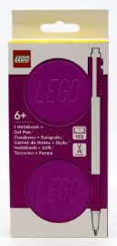LEGO Zápisník 1x2 s gelovým perem jako klipem - fialový