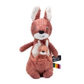 Ptipotos Plyšový klokan Allezou cihlový (máma s miminkem) 33 cm