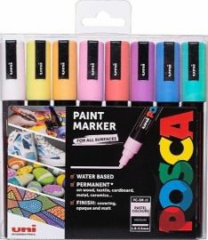 Posca Sada akrylových popisovačů 1,8-2,5 mm - pastelové barvy 8 ks - Fixy Posca Sada akrylových popisovačů 1,8-2,5 mm - pastelové barvy 8 ks
