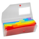 Organizér na dokumenty Rainbow, PP, DL, 6 přihrádek, transparentní