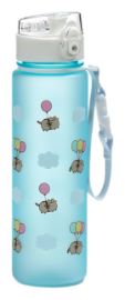 Nerozbitná plastová láhev s víčkem 600ml - Kočka Pusheen - balónky
