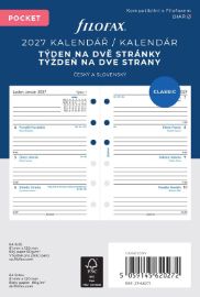 Kalendářní náplň do diáře FILOFAX 2027, kapesní, týdenní, linky, CZ/SK - Diáře Kalendářní náplň do diáře FILOFAX 2027, kapesní, týdenní, linky, CZ/SK