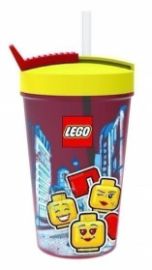 Kelímek s brčkem LEGO® ICONIC Girl - žlutá/červená - Láhve na pití s brčkem Kelímek s brčkem LEGO ICONIC Girl - žlutá/červená