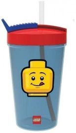 Kelímek s brčkem LEGO® ICONIC Classic - červená/modrá - Láhve na pití s brčkem Kelímek s brčkem LEGO ICONIC Classic - červená/modrá