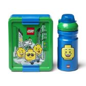 Svačinový set LEGO® ICONIC Boy (láhev a box) - modrá/zelená - Láhve na pití LEGO® Svačinový set LEGO ICONIC Boy (láhev a box) - modrá/zelená