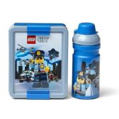 Svačinový set LEGO® City (láhev a box) - modrá - Láhve na pití LEGO® Svačinový set LEGO City (láhev a box) - modrá