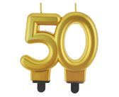 Dortová svíčka č.50 zlatá