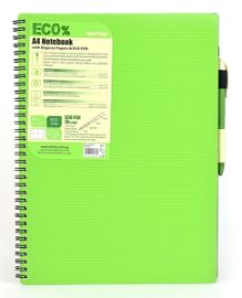 Kroužkový sešit Eco Pen A4, 80l, zelený