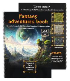 RPG kniha A3 s terény Future Adventures + popisovač a hadřík - Hexagonová mřížka