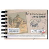 Skicák v deskách A6 se spirálou - černý karton