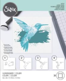 SIZZIX Plastová šablona - vrstvený kolibřík 4 ks