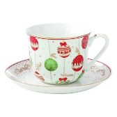 Porcelánový šálek a podšálek Christmas Eve