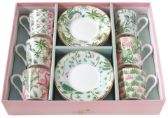 Porcelánové šálky a podšálky na kávu Wild Tropical