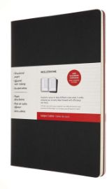 Moleskine Sešity plánovací 2 ks černé /červené A4, linkovaný - Diáře Moleskine Sešity plánovací 2 ks černé /červené A4, linkovaný