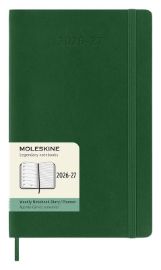 18měsíční diář Moleskine 2026-27 - měkké desky, L, týdenní, tmavě zelený