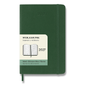Diář Moleskine 2027 - měkké desky, S, týdenní, zelený