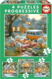 Puzzle Králičí město 4v1 (12,16,20,25 dílků)
