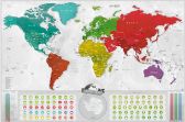 Stírací mapa svět DELUXE XXL Blanc