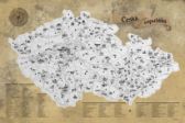 Stírací mapa Česka – stříbrná Deluxe XL - Stírací a nástěnné mapy Stírací mapa Česka – stříbrná Deluxe XL
