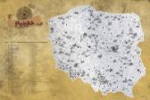Stírací mapa Polsko, stříbrná Deluxe XL e1