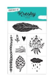 Kresky dočasné tetování - Přírodní - Tetovací nálepky Kresky dočasné tetování - Přírodní